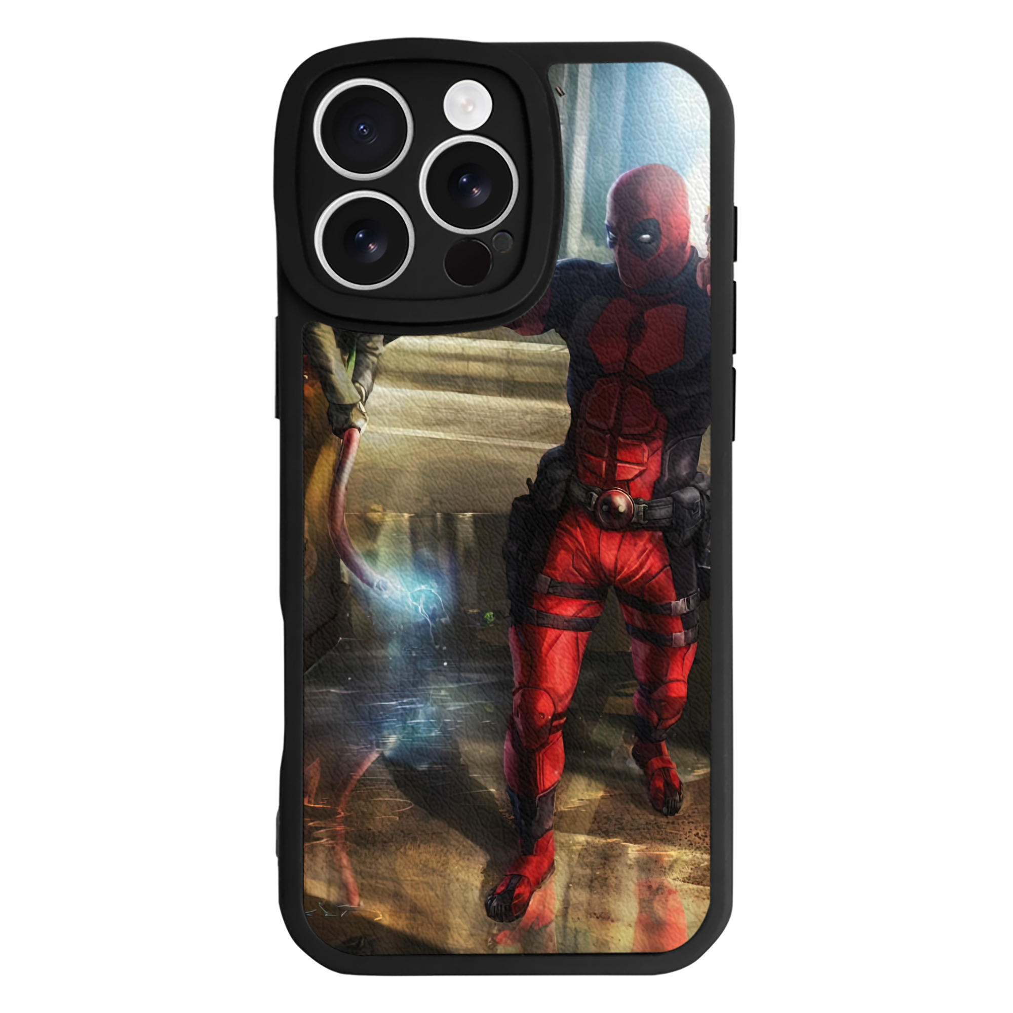 （画像用） Deadpool デッドプール 【iPhone 16シリーズ対応】シリコンスマホケース（レザー調） 材質：シリコン